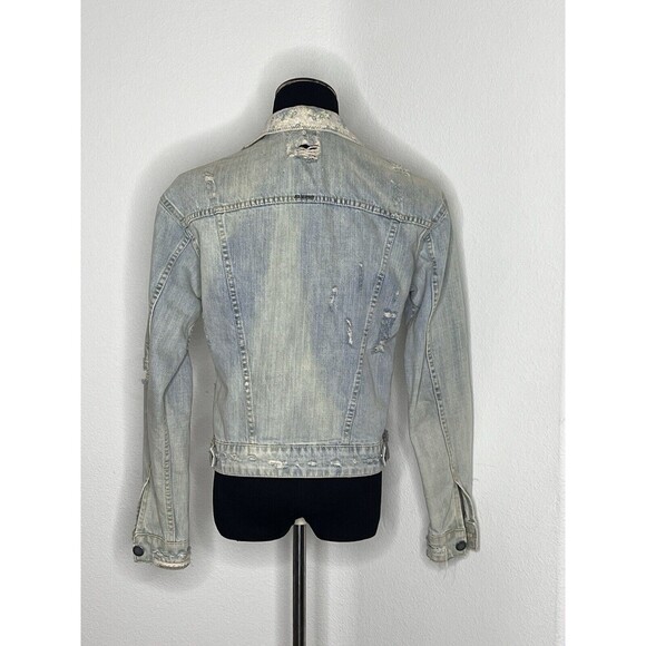 John John Denim Jacket Light Wash Small Distressed Made In Heaven - Picture 4 of 11